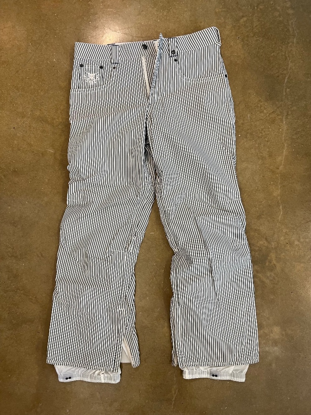 Burton "Restricted" Dryride Striped Snow Pants — Size Small